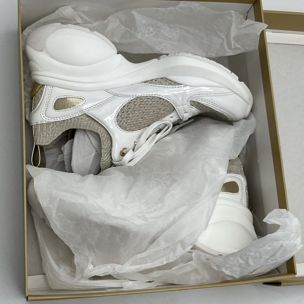 Michael Kors Zuma Trainer Womens US 5.5M Pale Gold Platform Lifestyle Shoes - Picture 8 of 10